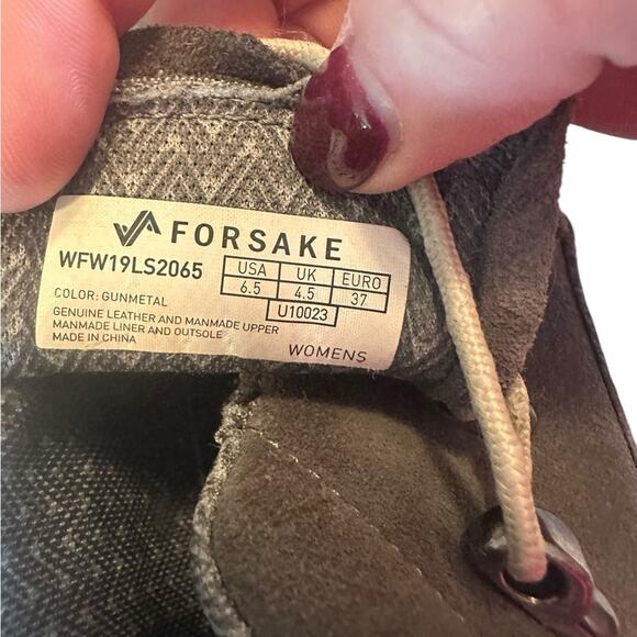 Forsake Lucie Slip gray leather slip on chukka boots 6.5 - Picture 3 of 6